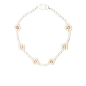 Hatton Labs Women Pearl Necklace With Flowers